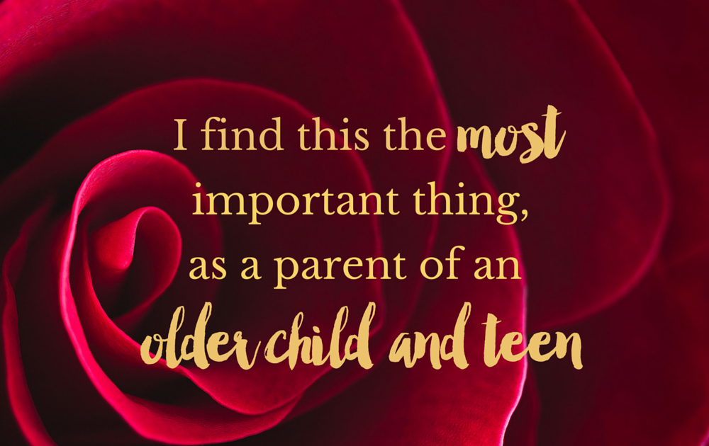 I find this the MOST important thing, as a parent of an older child and teen
